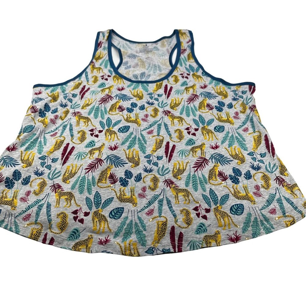 Secret Treasures Women's Size 2X 18W-20W Sleep Tank Top Leopard Leaves New